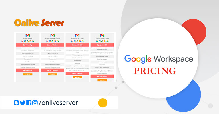 Choose Google Workspace Pricing for Your Online Business Via Onlive Server